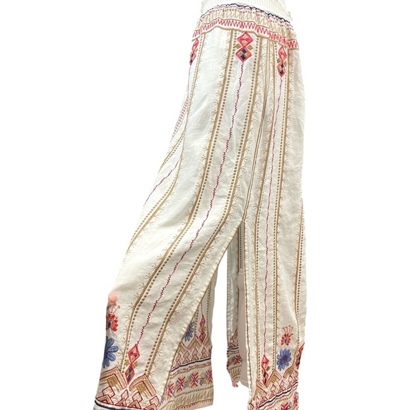 Johnny Was Los Angeles Frederique Embroidered Linen Boho Maxi Skirt XS Festival - Picture 6 of 11